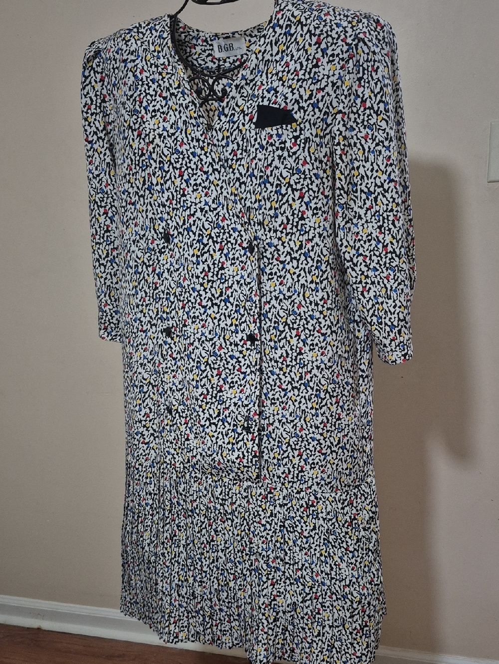 80s Bgb Multicolor Patterned Dresa View 4